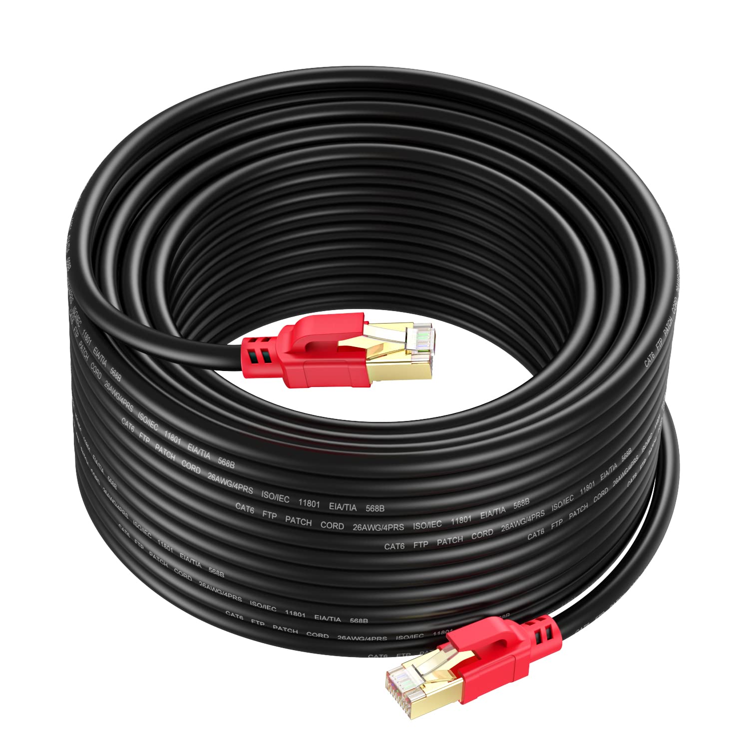 Wawpi Ethernet Cable Cat6 250 Ft, High Speed Outdoor Internet Wire,Lan/Wan Network Cord For All Rj45 Devic,Tv, Router, Modem, Pc